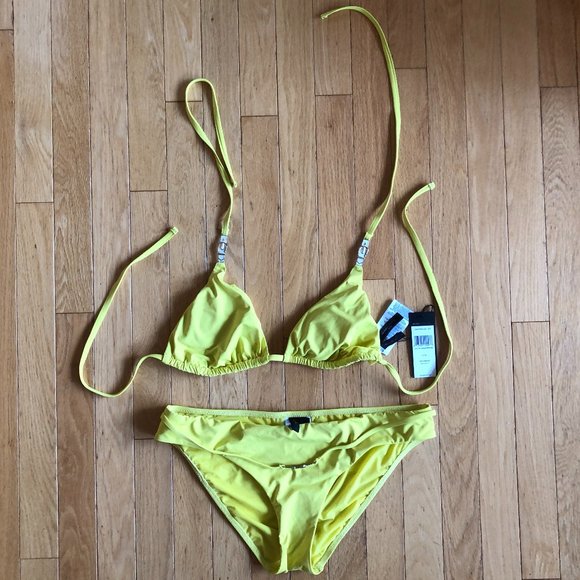 Brand New BCBG Women's 2-piece yellow string bikini - Picture 1 of 14